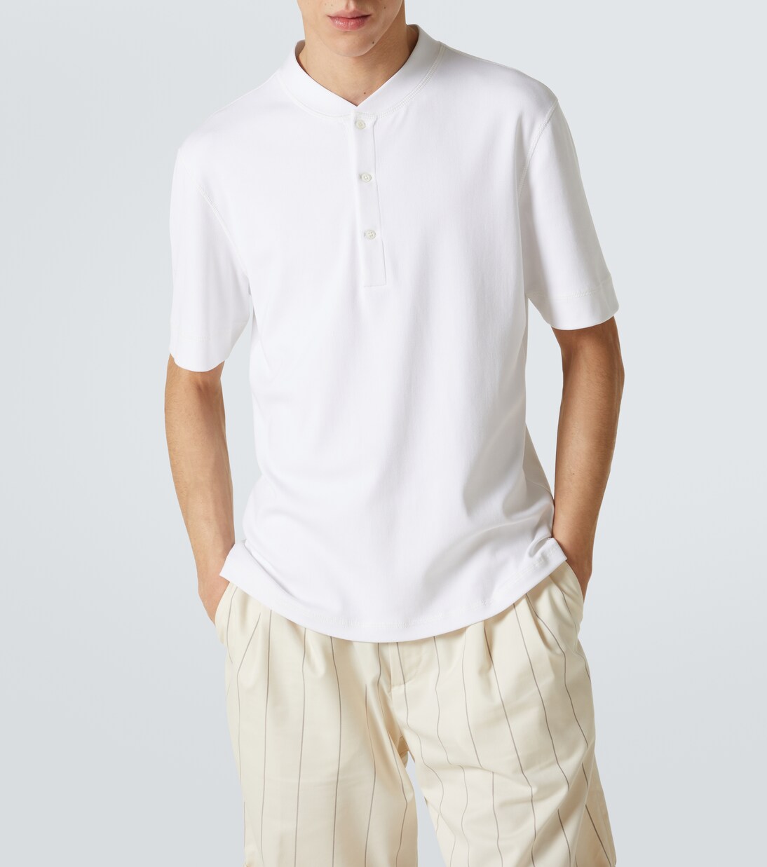 Jersey Henley shirt | Brunello Cucinelli