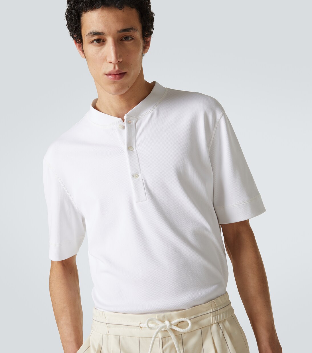 Jersey Henley shirt | Brunello Cucinelli