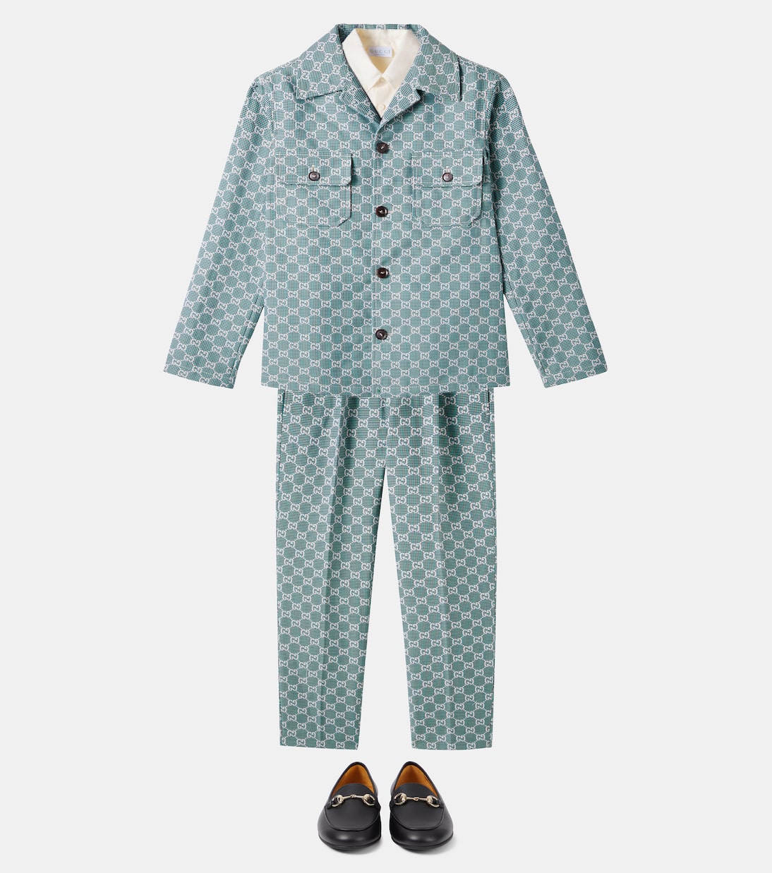Camisa con GG en jacquard de algodón | Gucci Kids