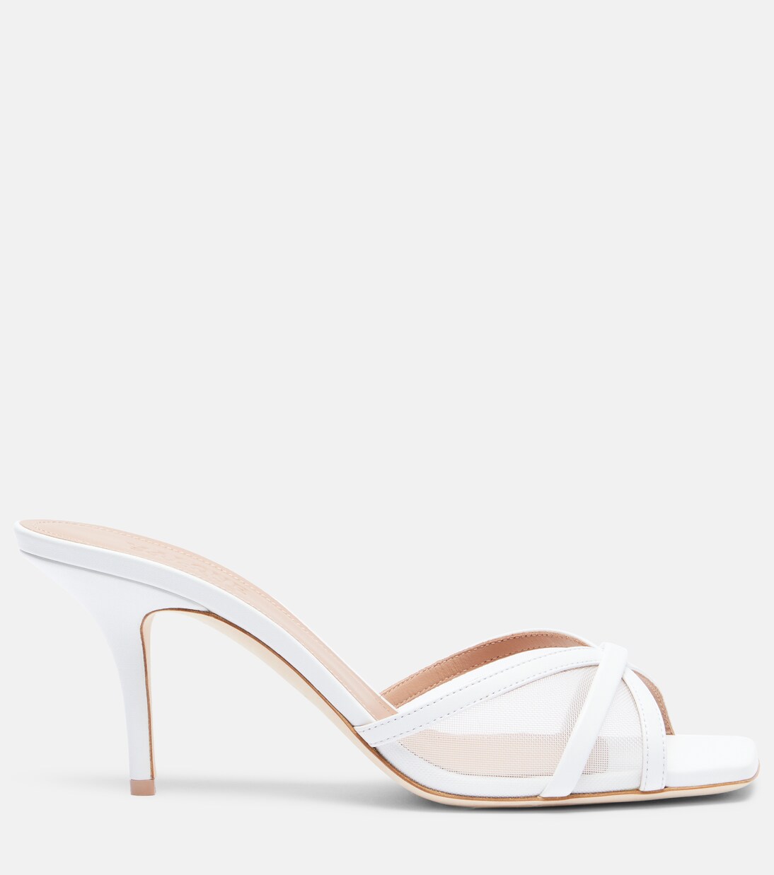 Perla 70 leather and mesh mules  | Malone Souliers