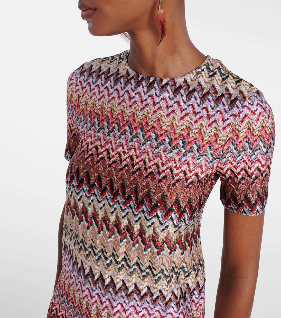 فستان قصير من اللاميه Zig Zag | Missoni