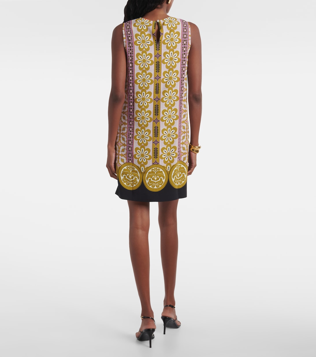 Stretch Tunic printed satin minidress | La DoubleJ