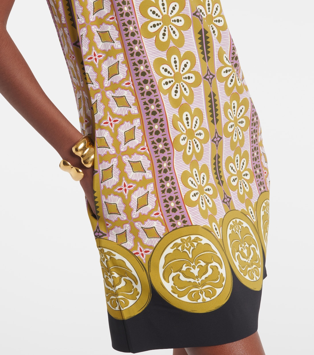 Stretch Tunic printed satin minidress | La DoubleJ