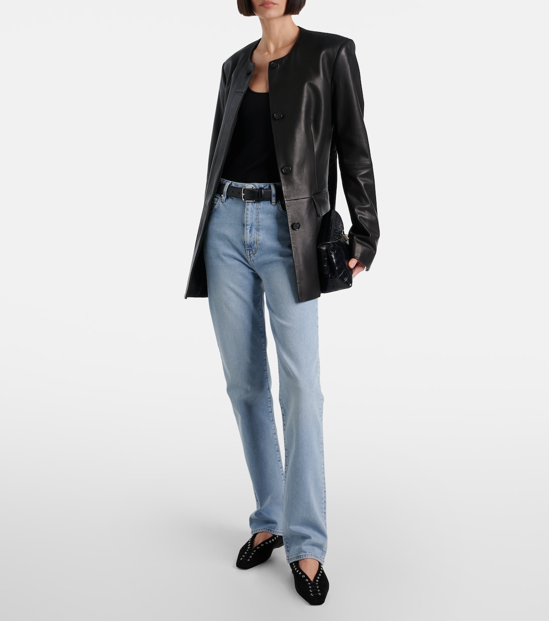 Jeans rectos Ruler de tiro alto | Frame