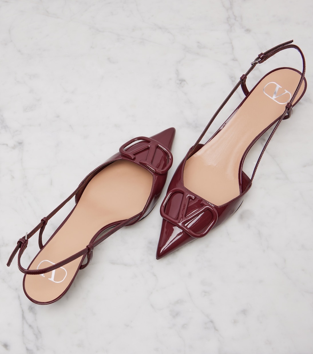 Slingback-Pumps VLogo Signature 40 aus Lackleder | Valentino Garavani