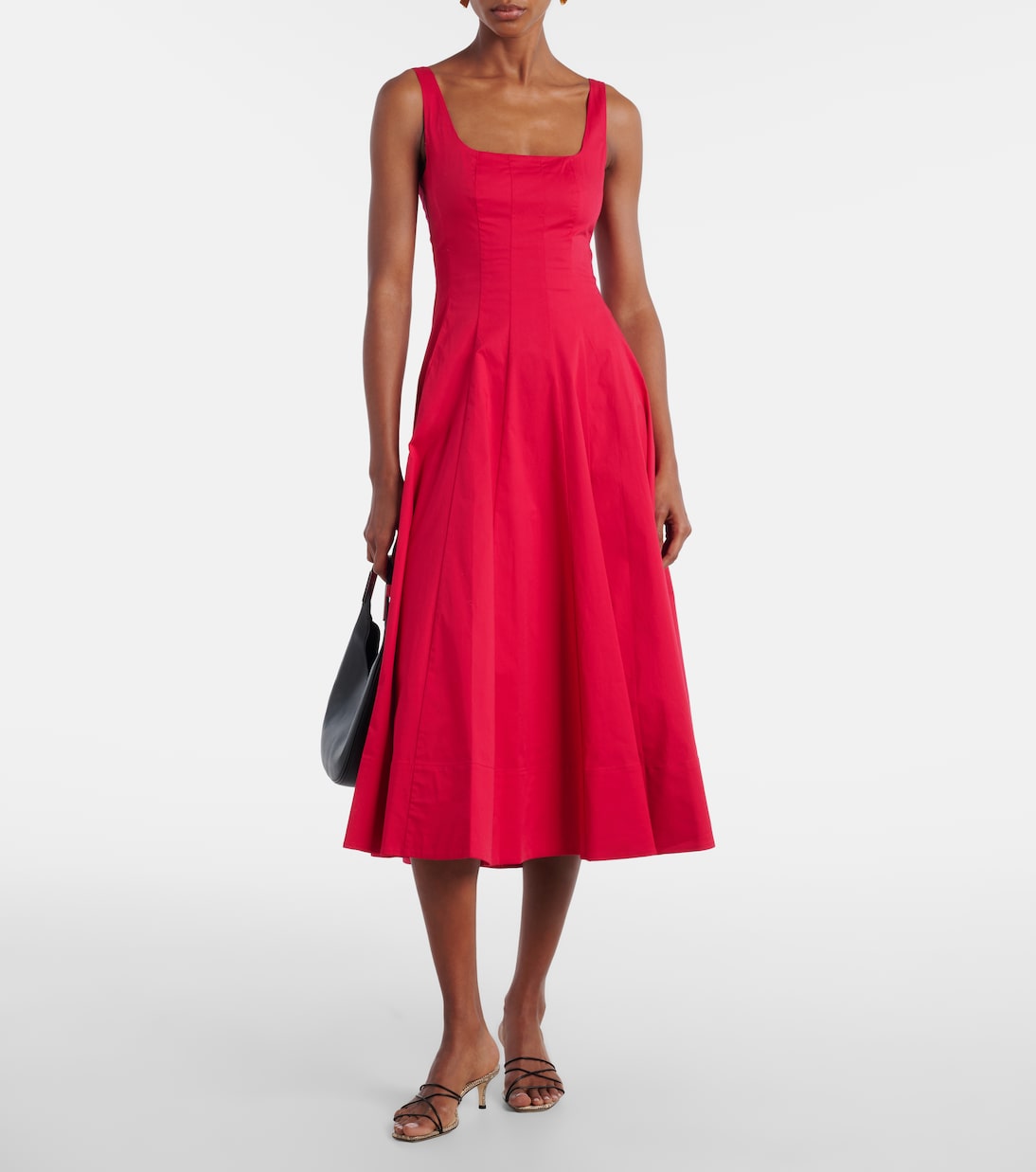 Robe midi Wells en coton | Staud