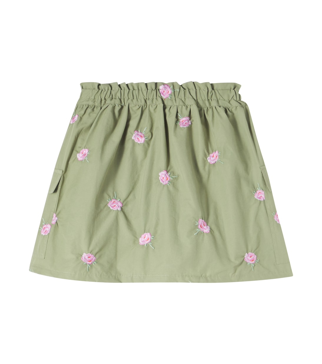 Jupe brodée en coton mélangé à fleurs | Stella McCartney Kids