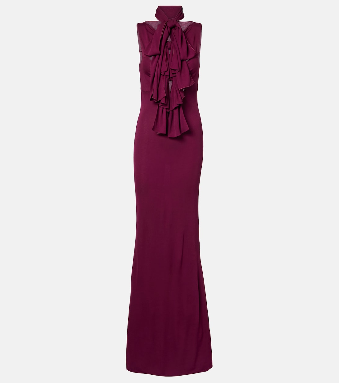 Bow-detail halterneck jersey gown | Alaïa