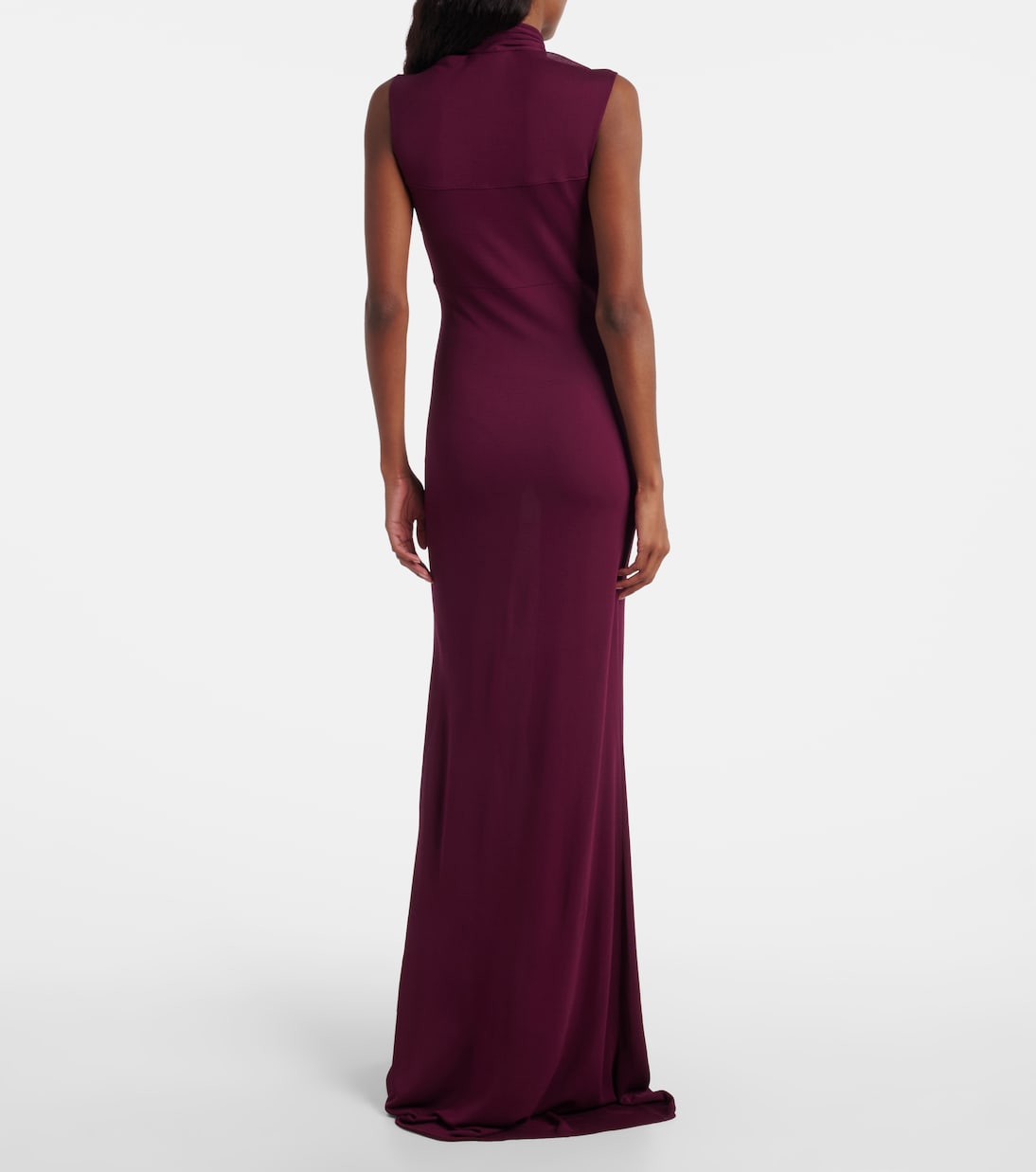 Bow-detail halterneck jersey gown | Alaïa