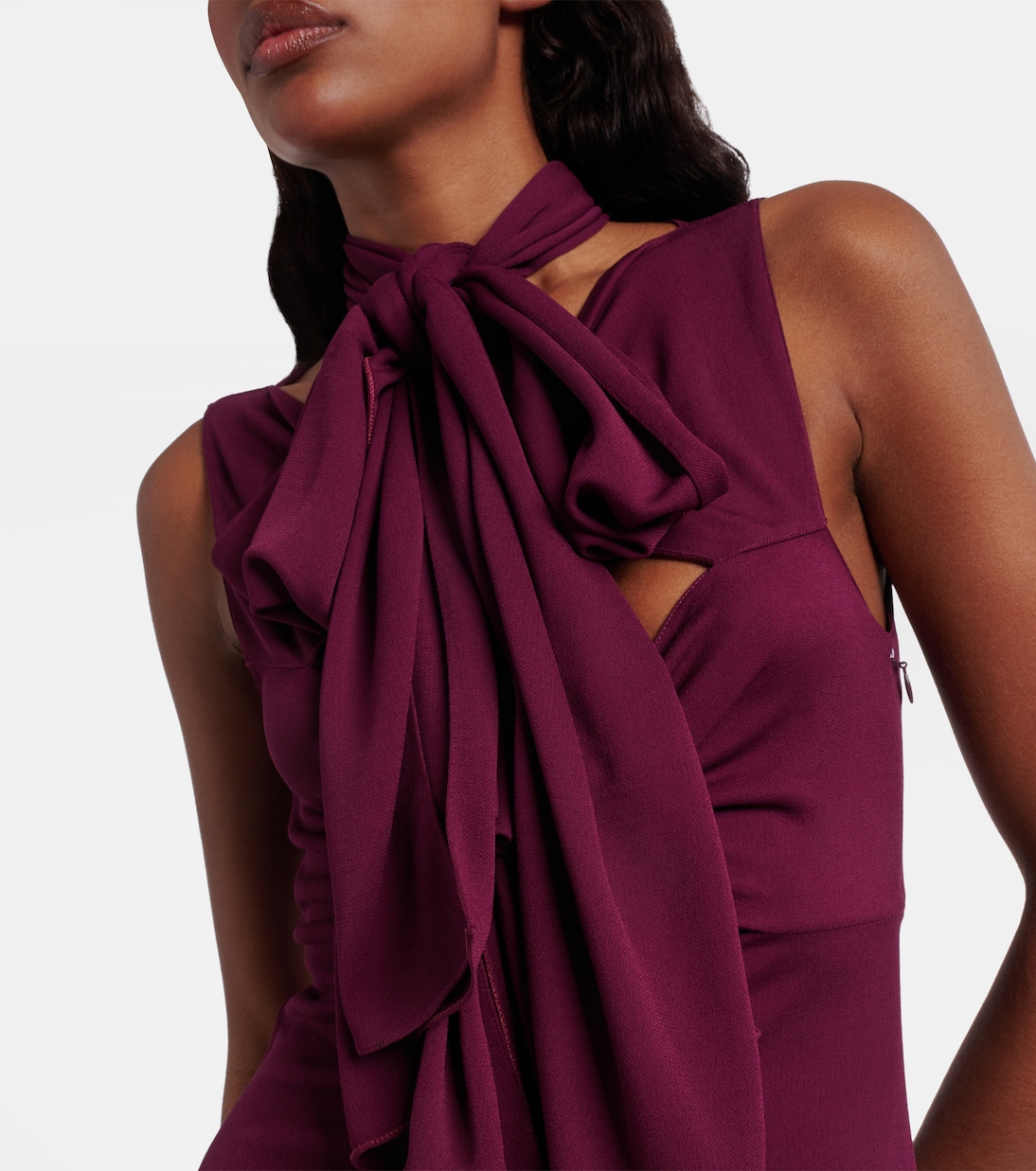 Bow-detail halterneck jersey gown | Alaïa