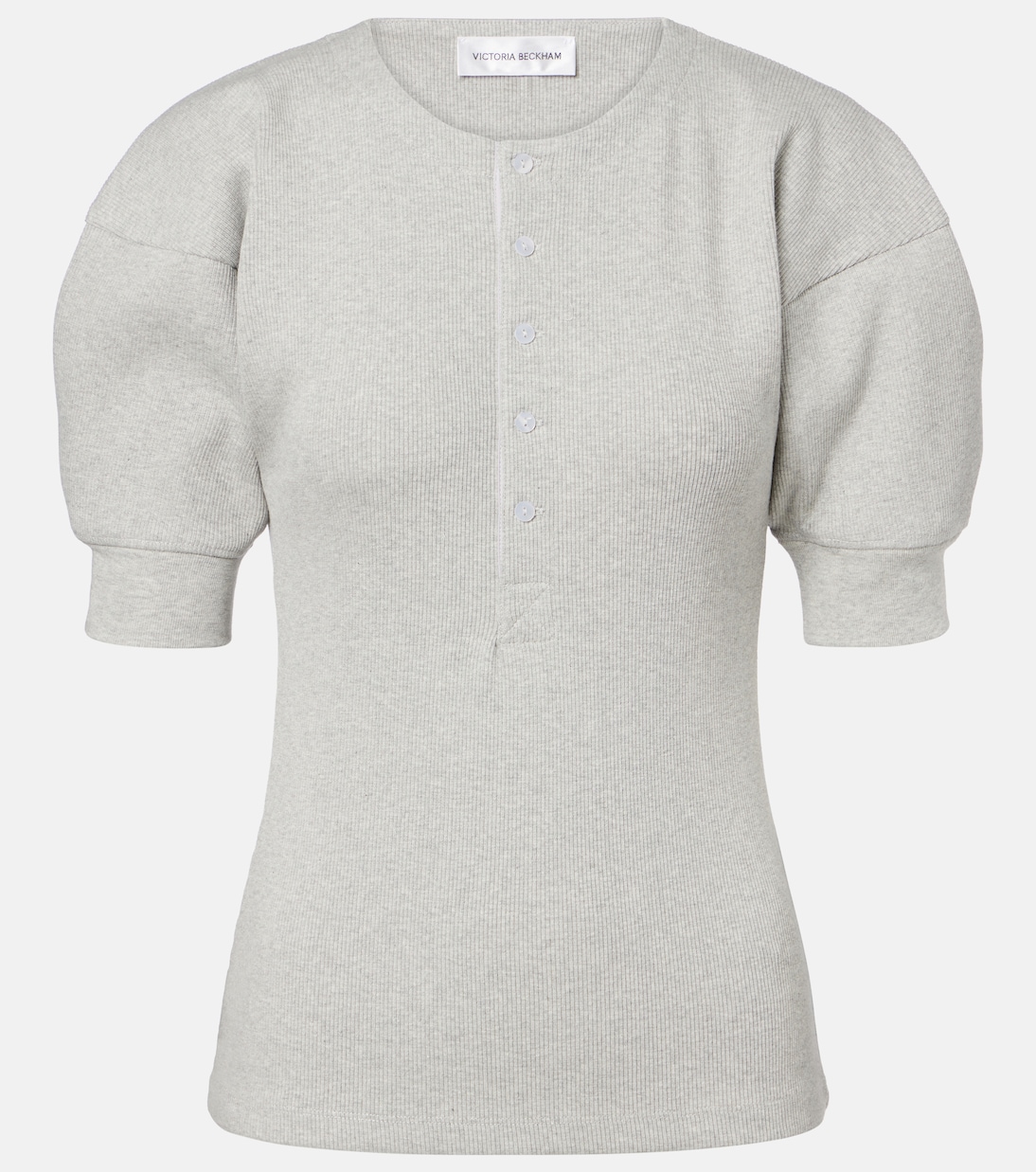 Camiseta Henley en mezcla de algodón | Victoria Beckham