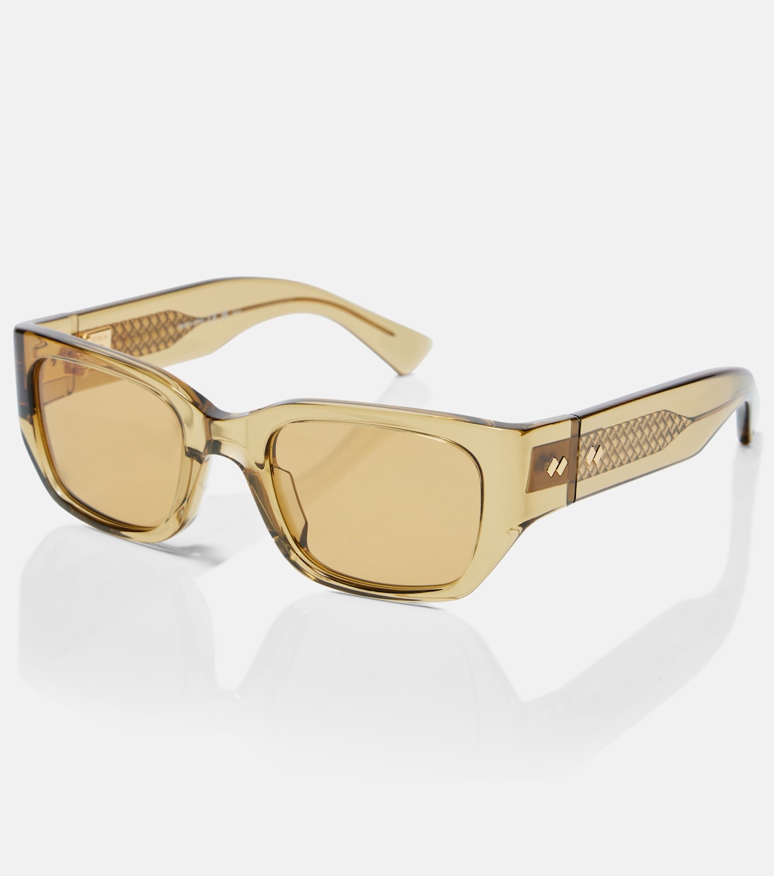Lunettes de soleil rectangulaires Intrecciato | Bottega Veneta