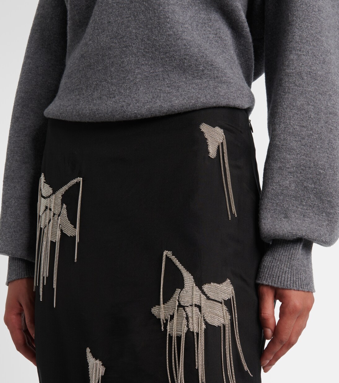 Embellished silk midi skirt | Róhe