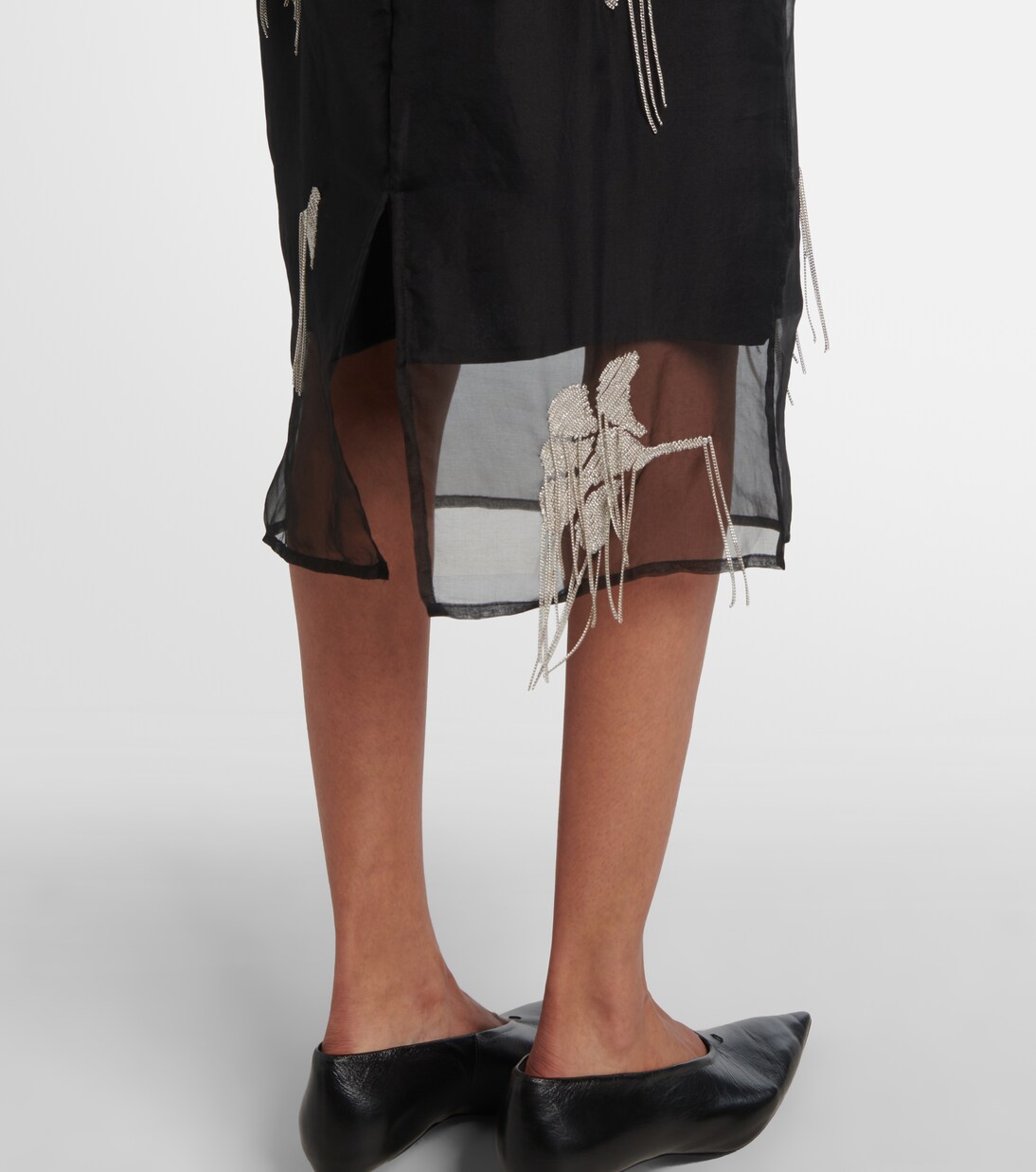 Embellished silk midi skirt | Róhe