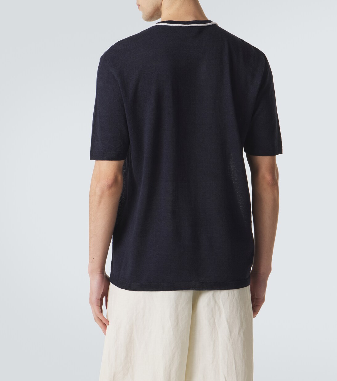 Camiseta de lino y seda con logo | Giorgio Armani