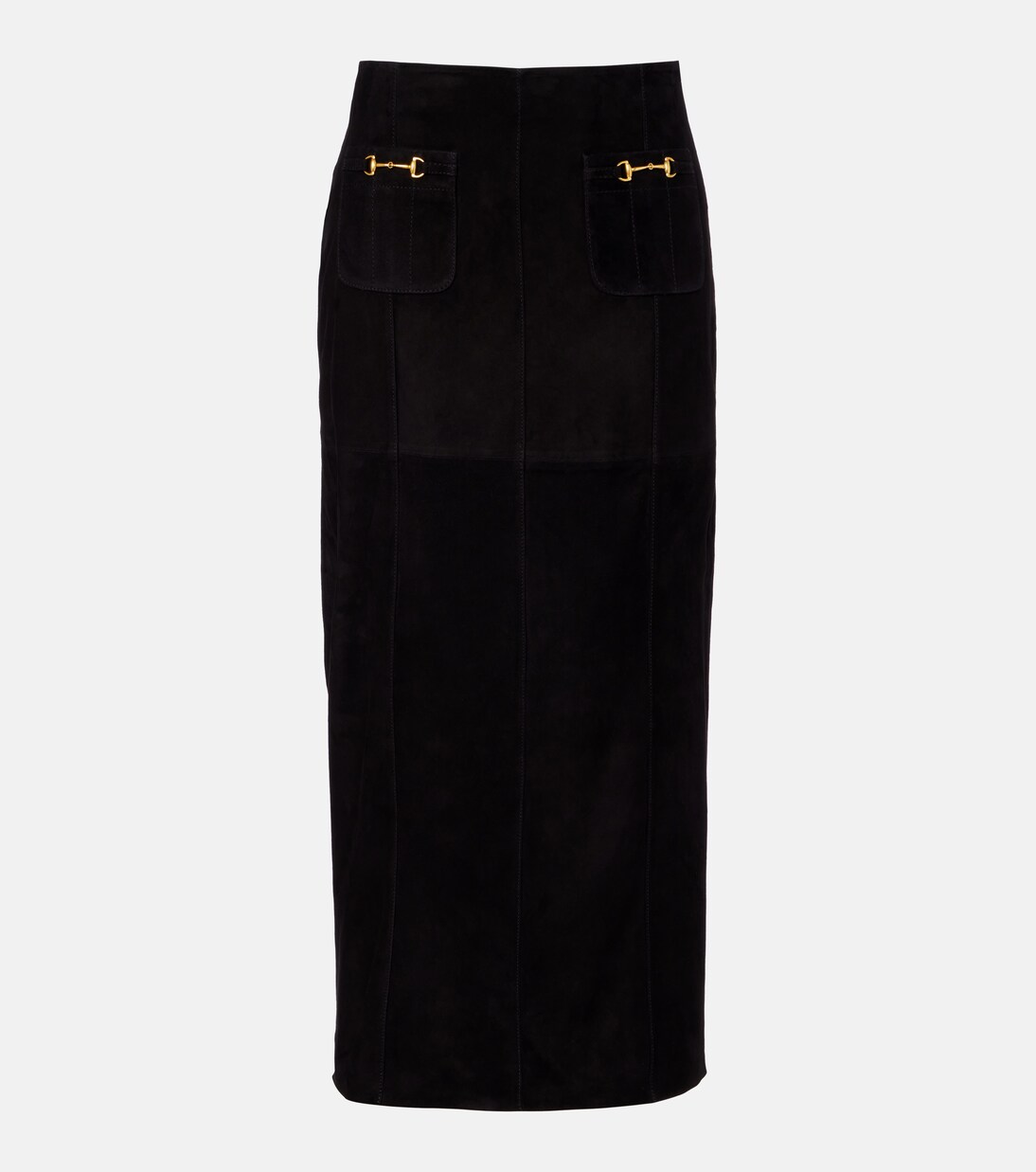 Edwina high-rise suede midi skirt | Rixo