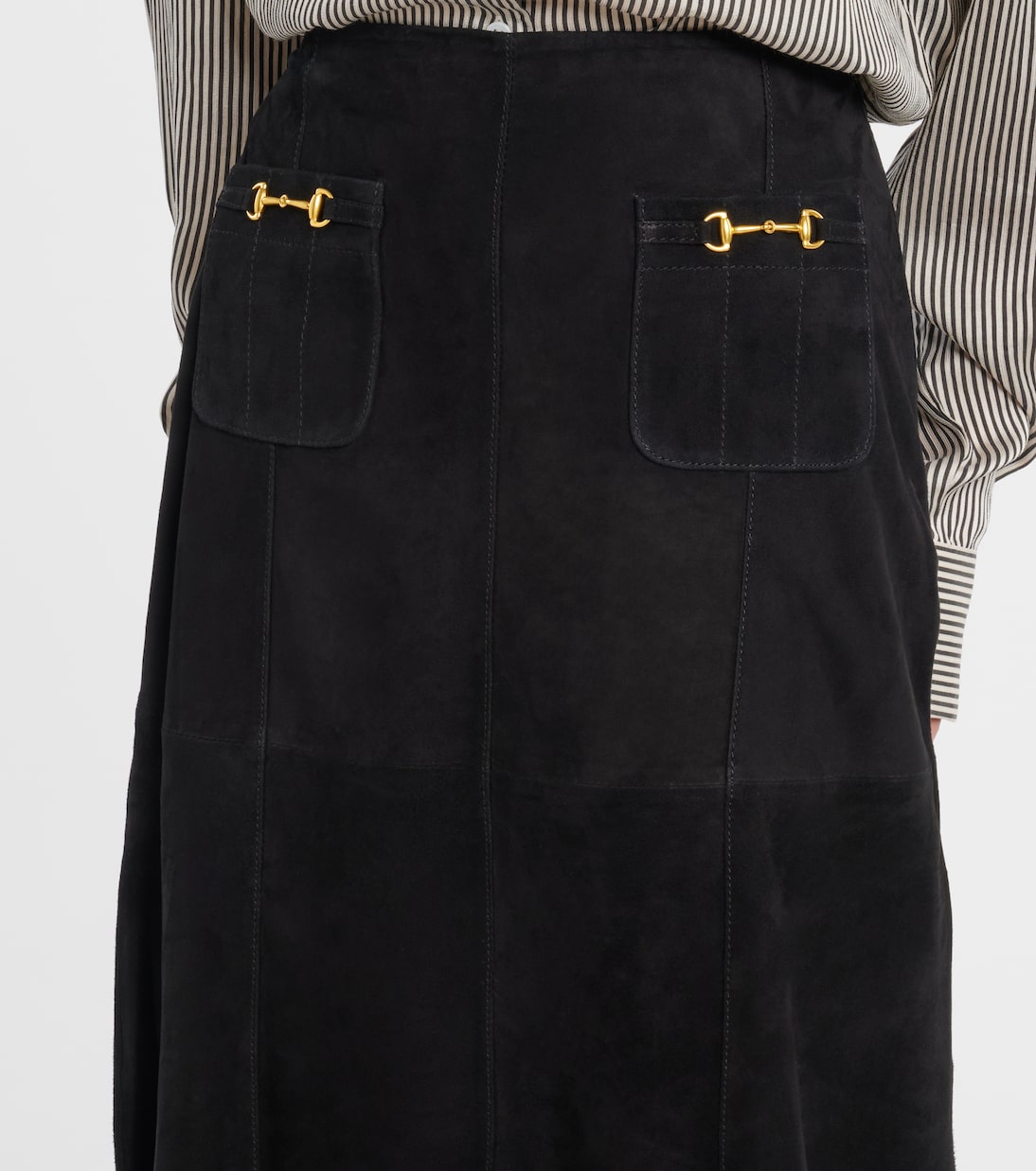 Edwina high-rise suede midi skirt | Rixo