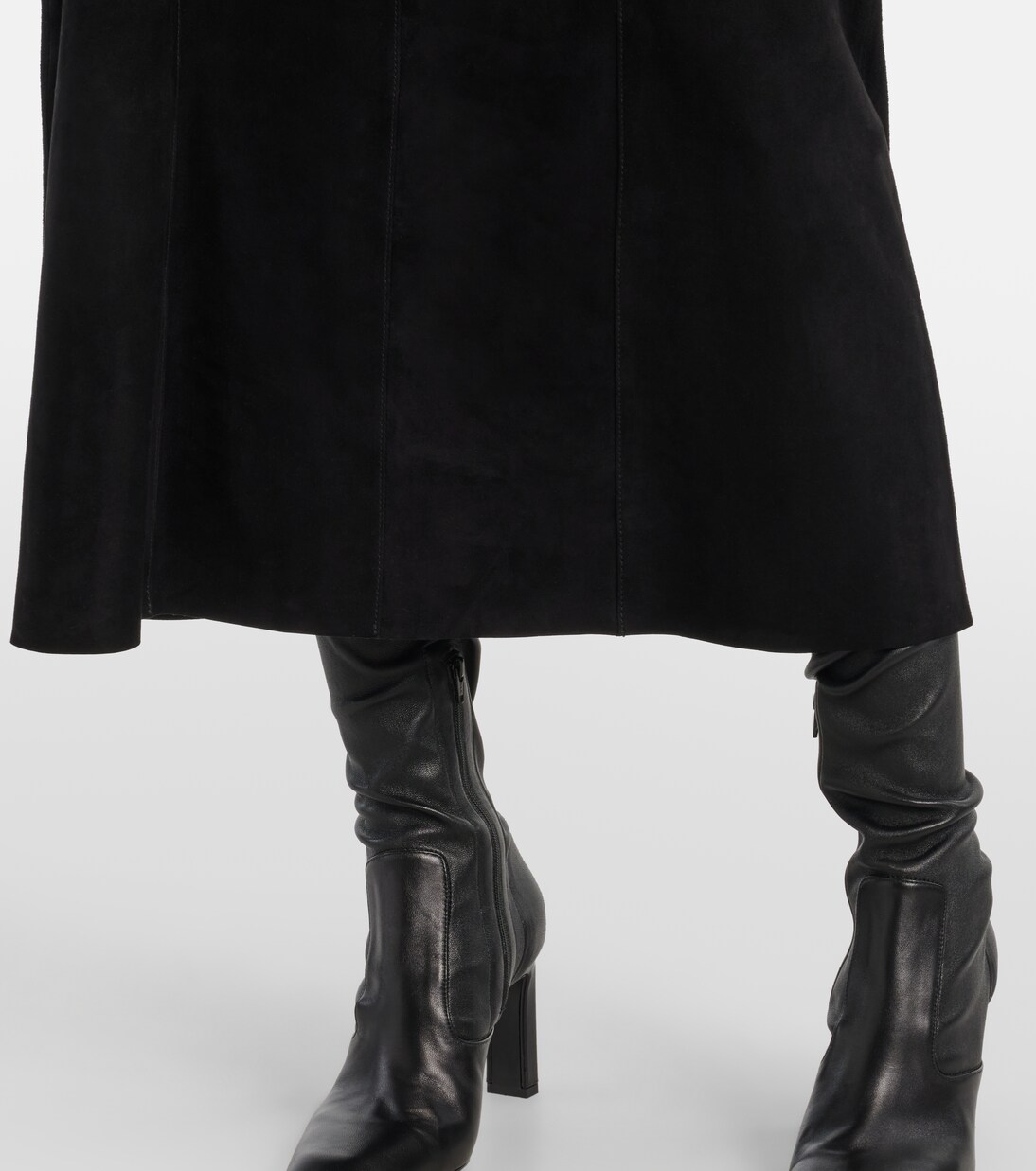 Edwina high-rise suede midi skirt | Rixo