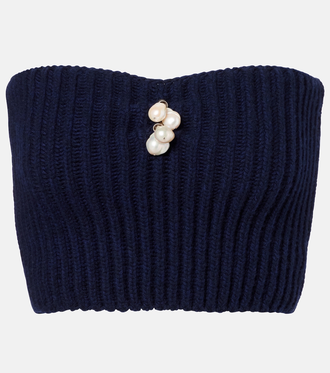 Embellished wool and cashmere crop top | Prada