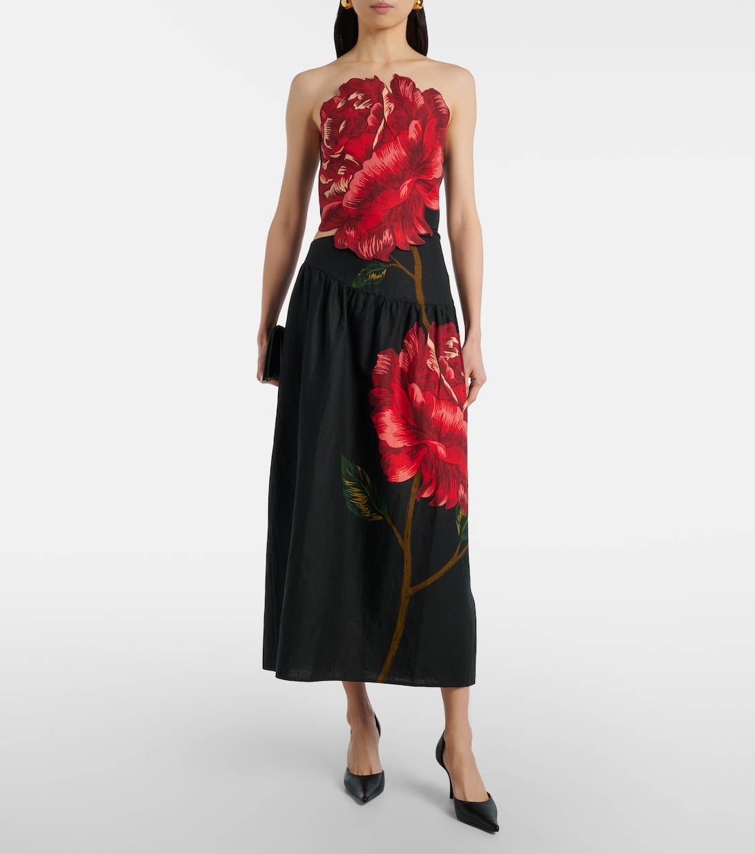 Cocktailkleid aus einem Leinengemisch | Farm Rio