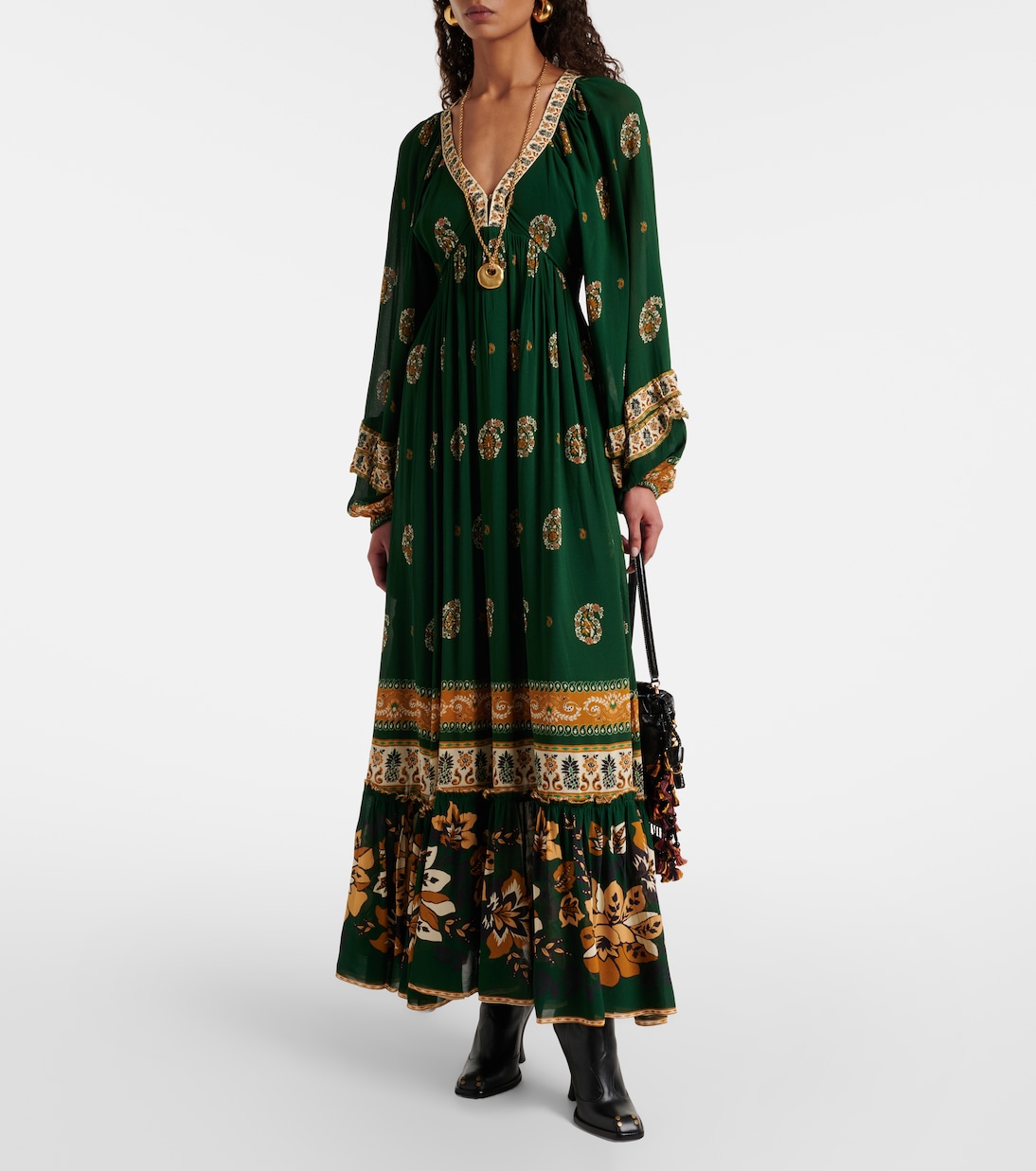 Ayla Green ruffled maxi dress | Farm Rio