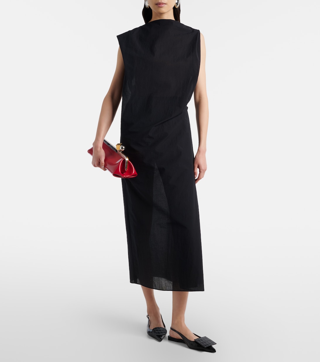 Drap cotton-blend poplin midi dress | Jacquemus