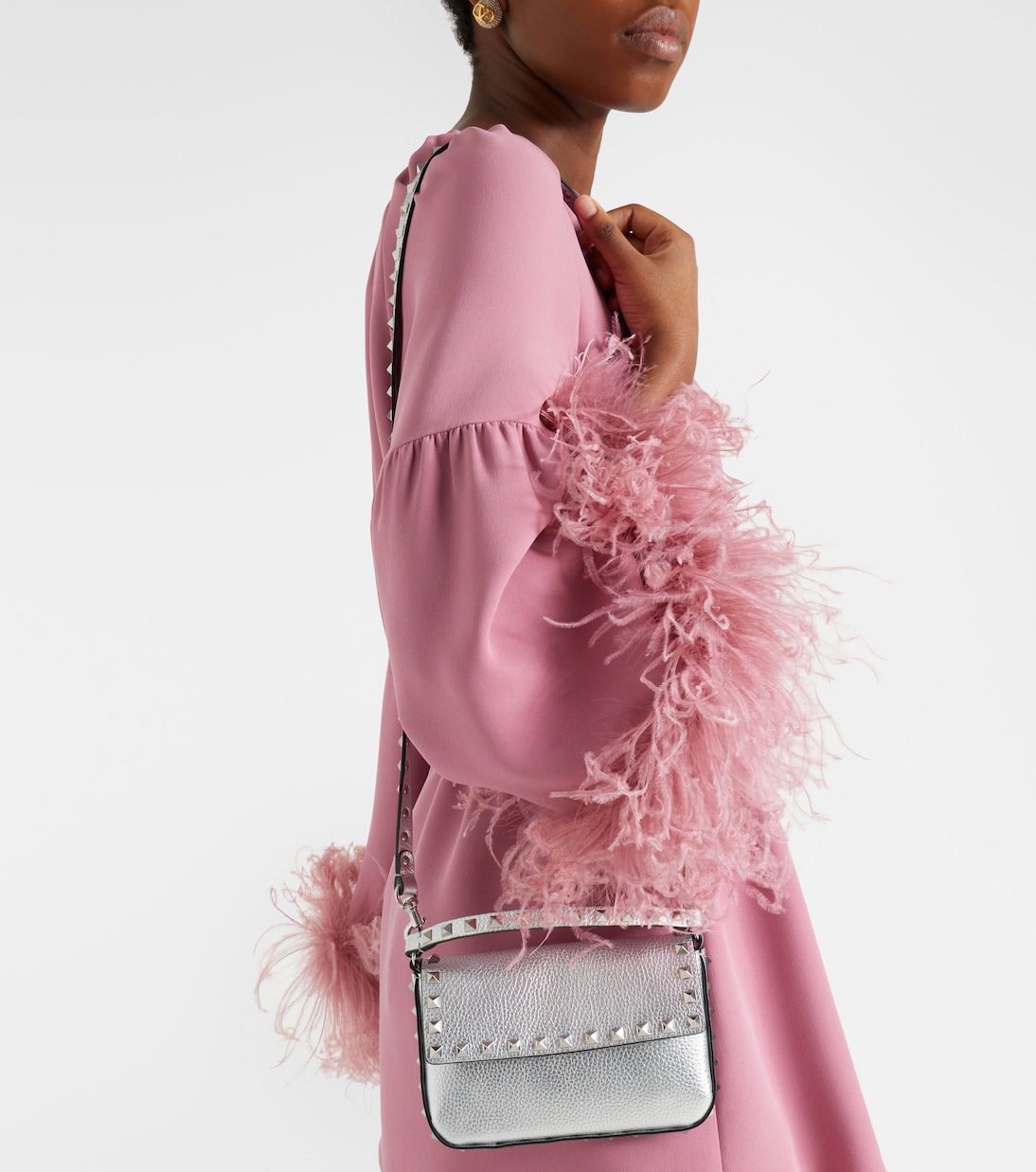 Rockstud Small metallic leather top-handle bag | Valentino Garavani