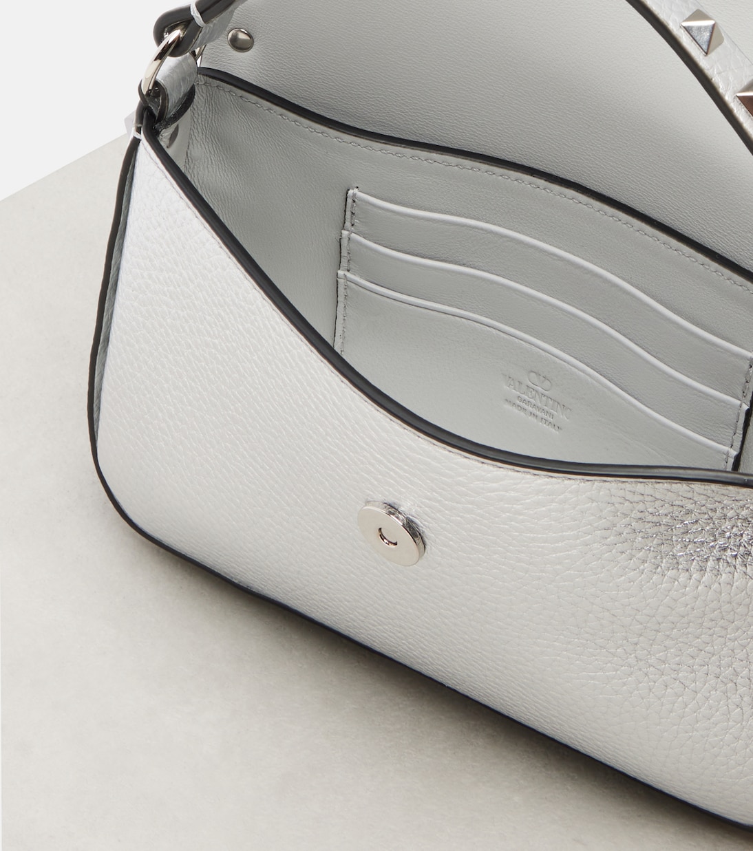 Rockstud Small metallic leather top-handle bag | Valentino Garavani