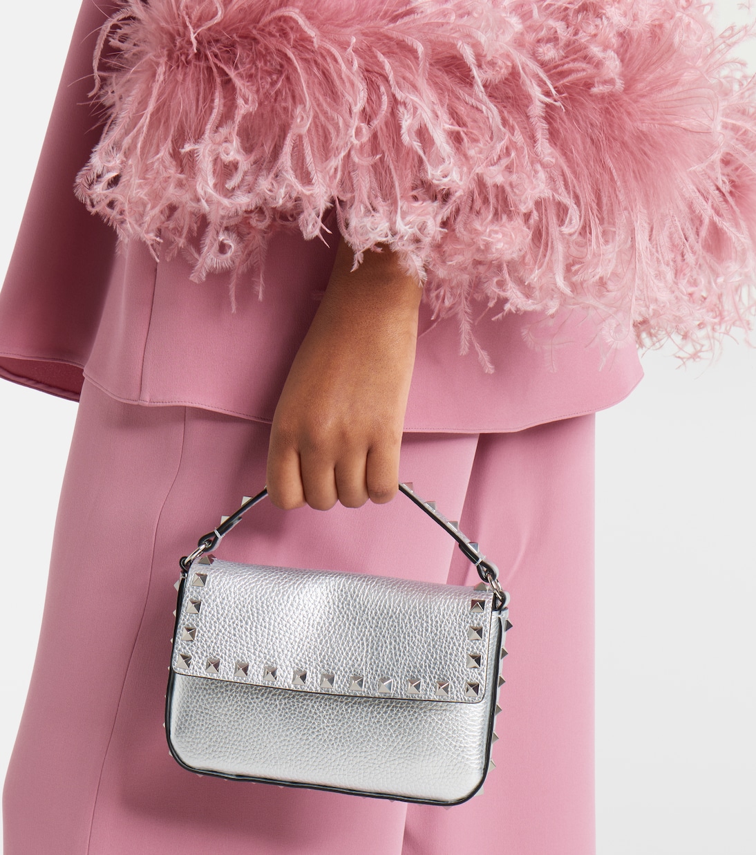 Rockstud Small metallic leather top-handle bag | Valentino Garavani