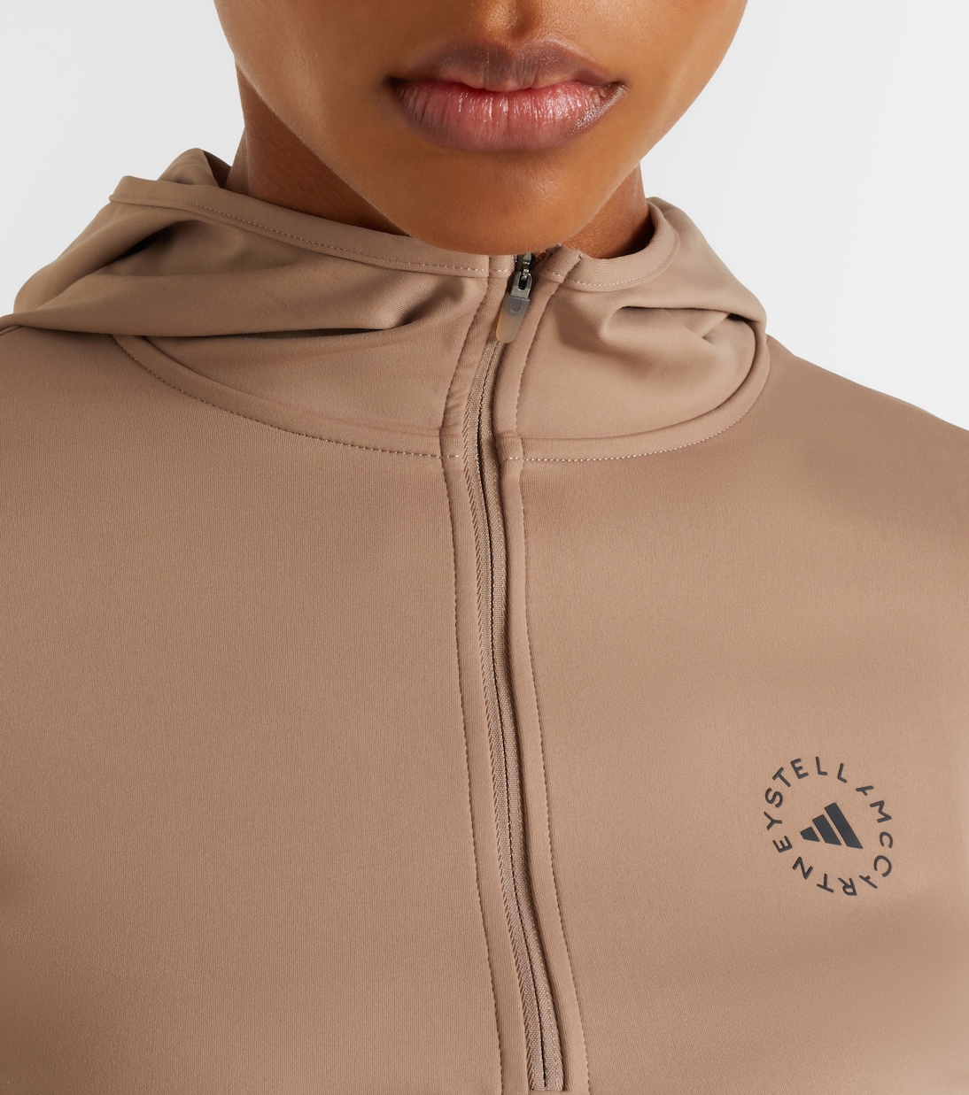 Sweat-shirt à capuche demi-zippé à logo | Adidas by Stella McCartney