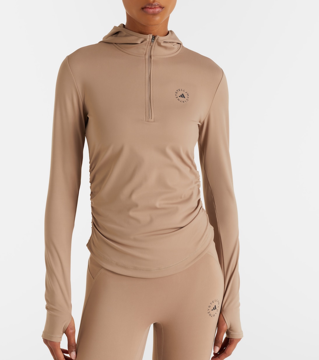 Sweat-shirt à capuche demi-zippé à logo | Adidas by Stella McCartney