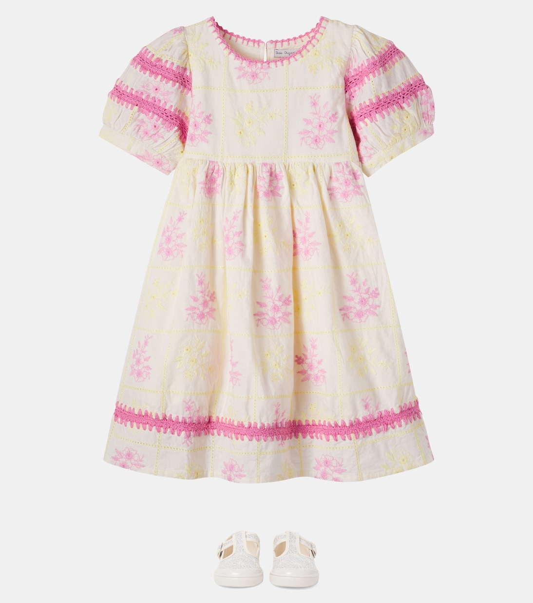 Vestido Alba de algodón bordado floral | Bebe Organic