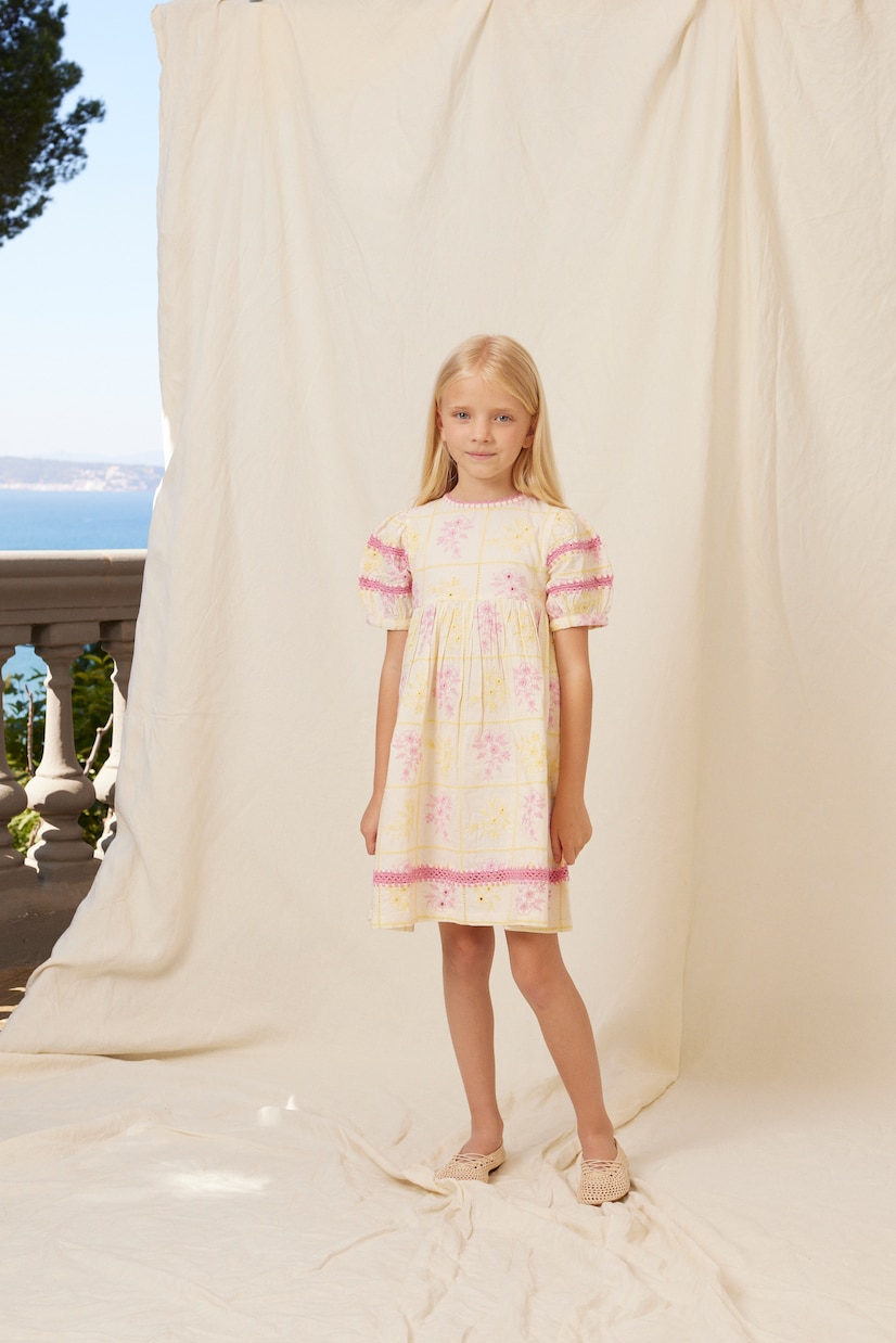 Vestido Alba de algodón bordado floral | Bebe Organic