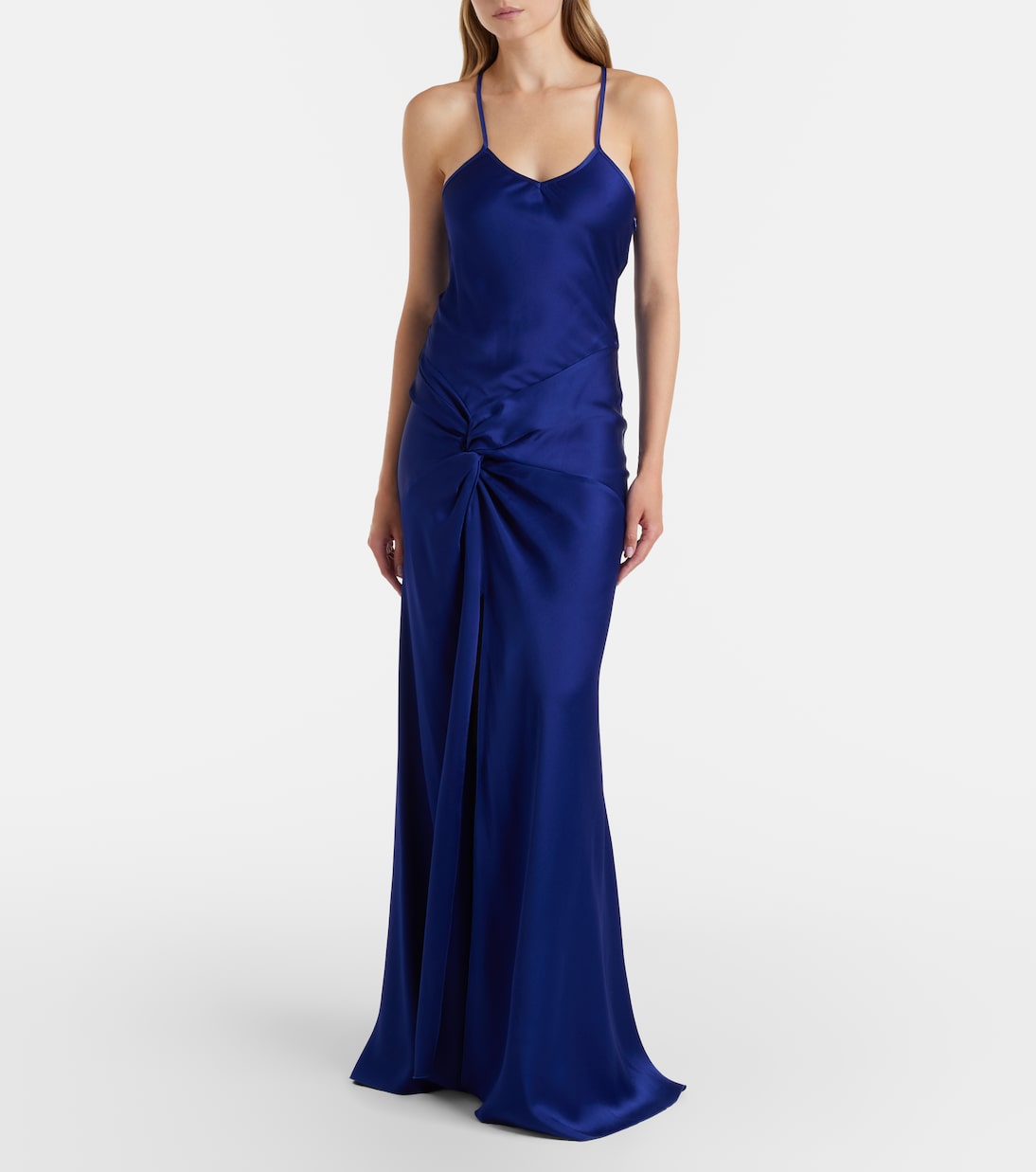 Gathered crêpe satin gown | Victoria Beckham