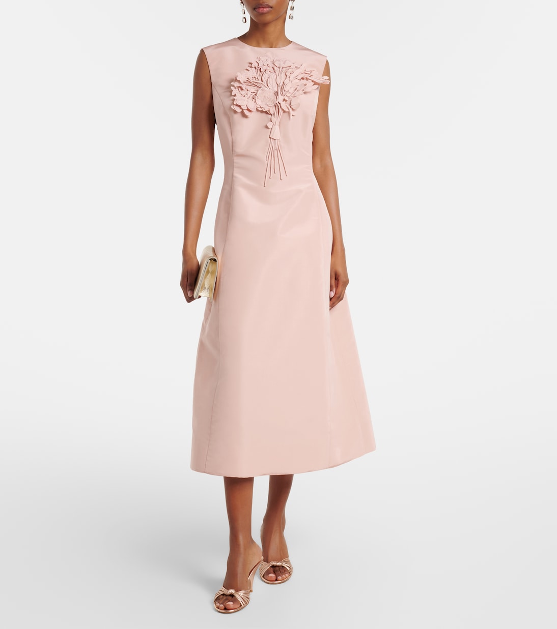 Bouquet embroidered silk cocktail dress | Oscar de la Renta