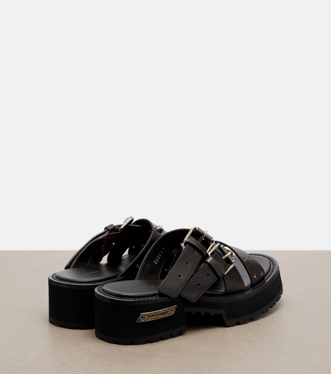 Mules Venom in pelle con plateau | Balenciaga