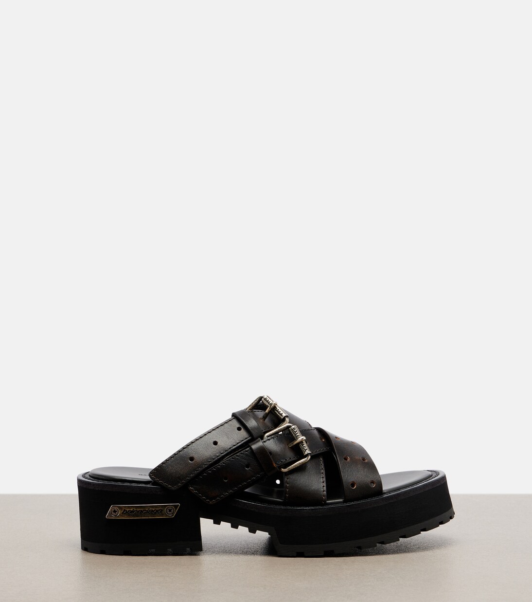 Mules Venom in pelle con plateau | Balenciaga