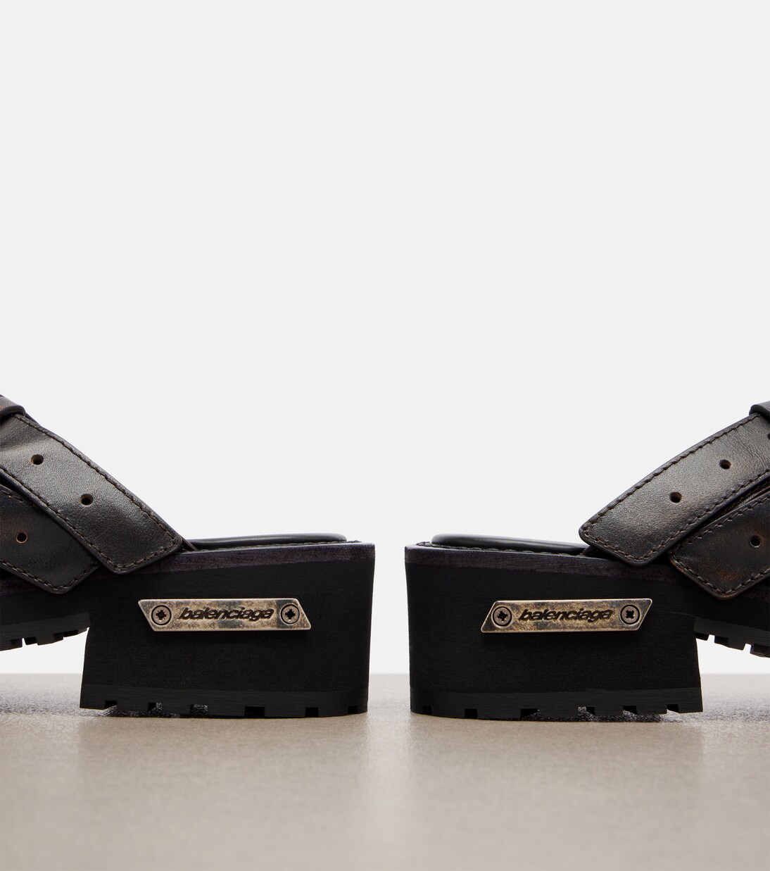 Mules Venom in pelle con plateau | Balenciaga