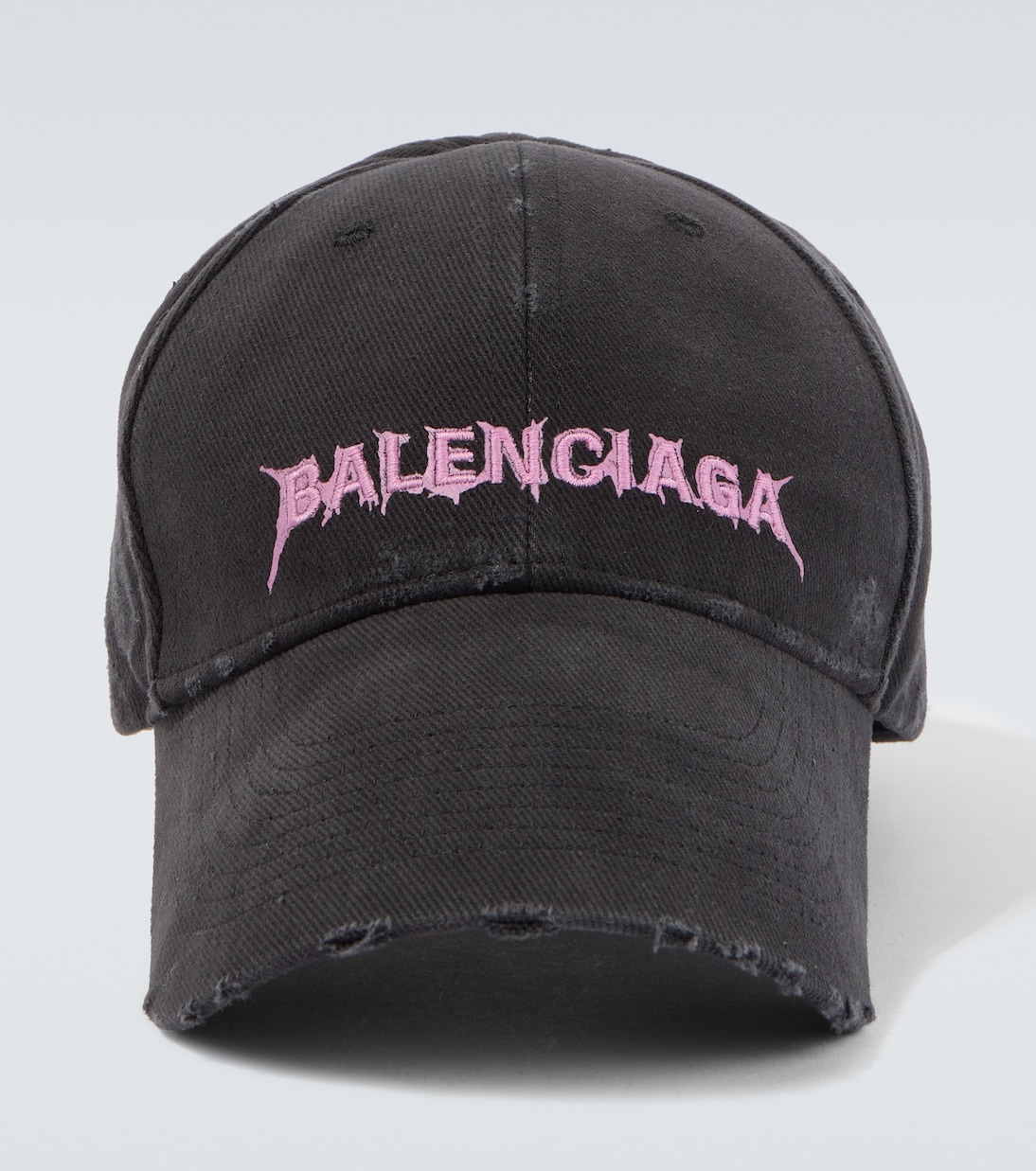 Cappello da baseball in cotone distressed con logo | Balenciaga