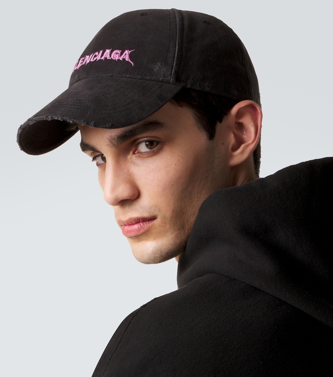 Cappello da baseball in cotone distressed con logo | Balenciaga