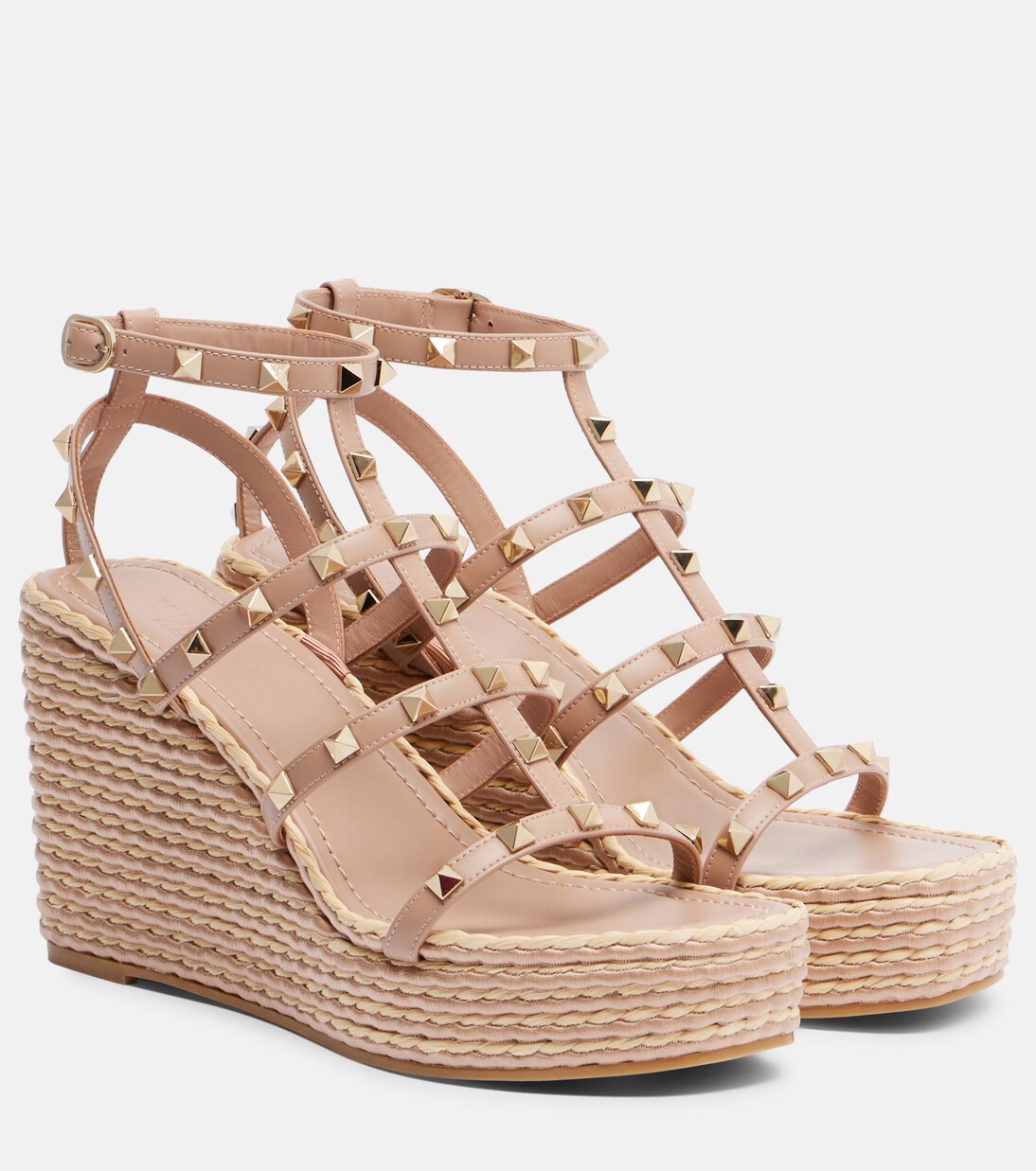Rockstud leather wedge sandals | Valentino Garavani