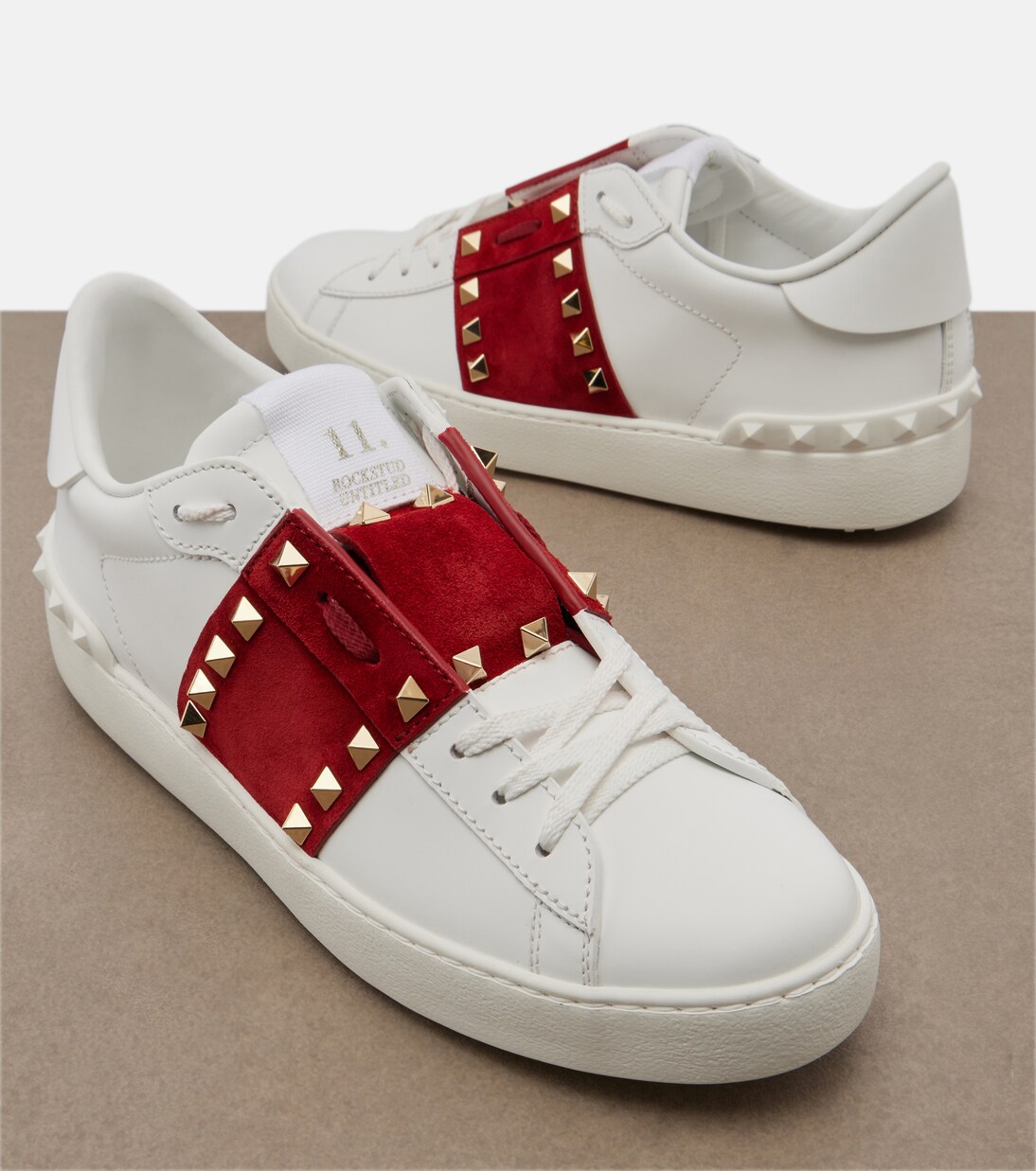Rockstud Untitled leather sneakers | Valentino Garavani