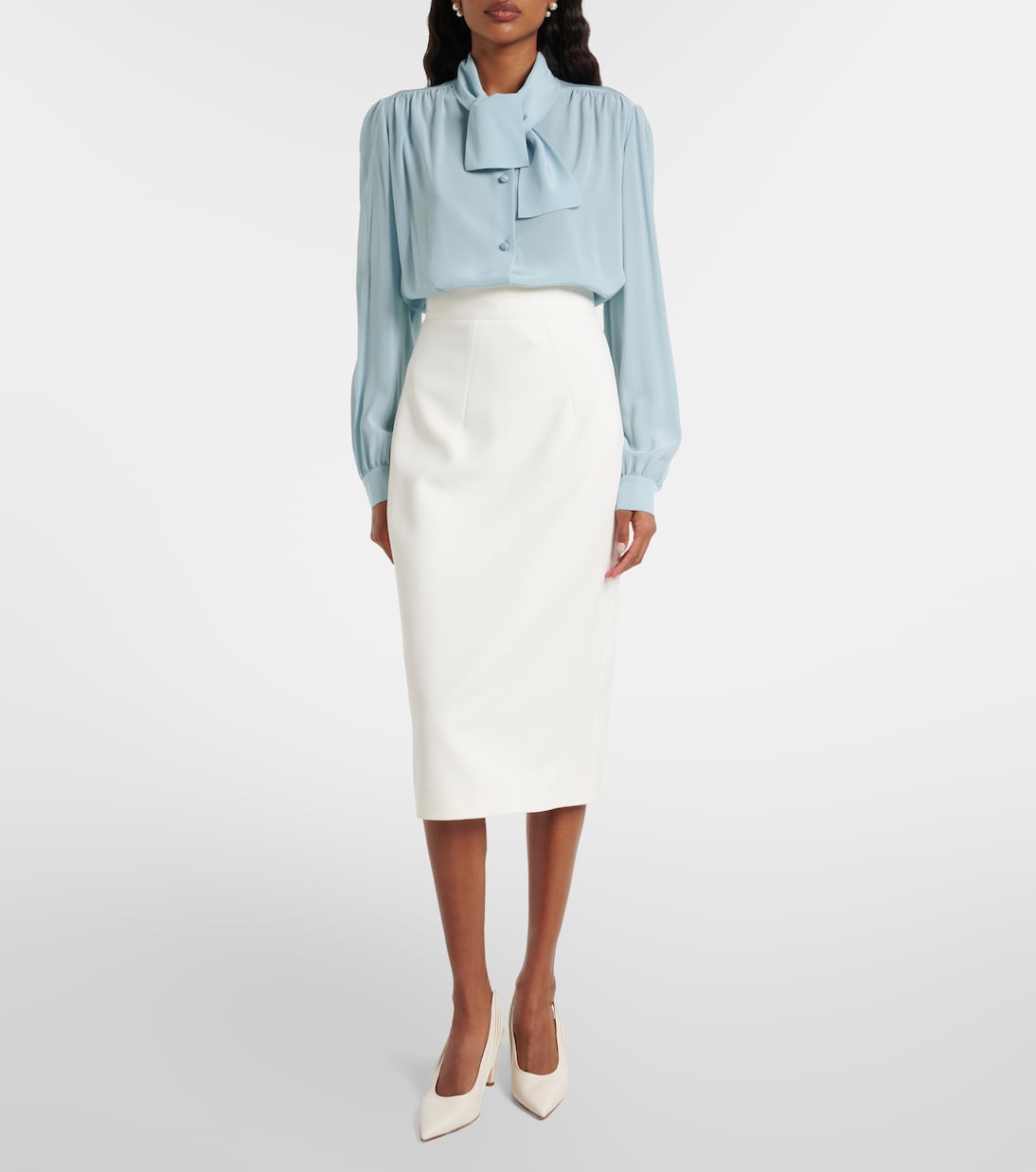 Hokuku crêpe pencil skirt | Safiyaa