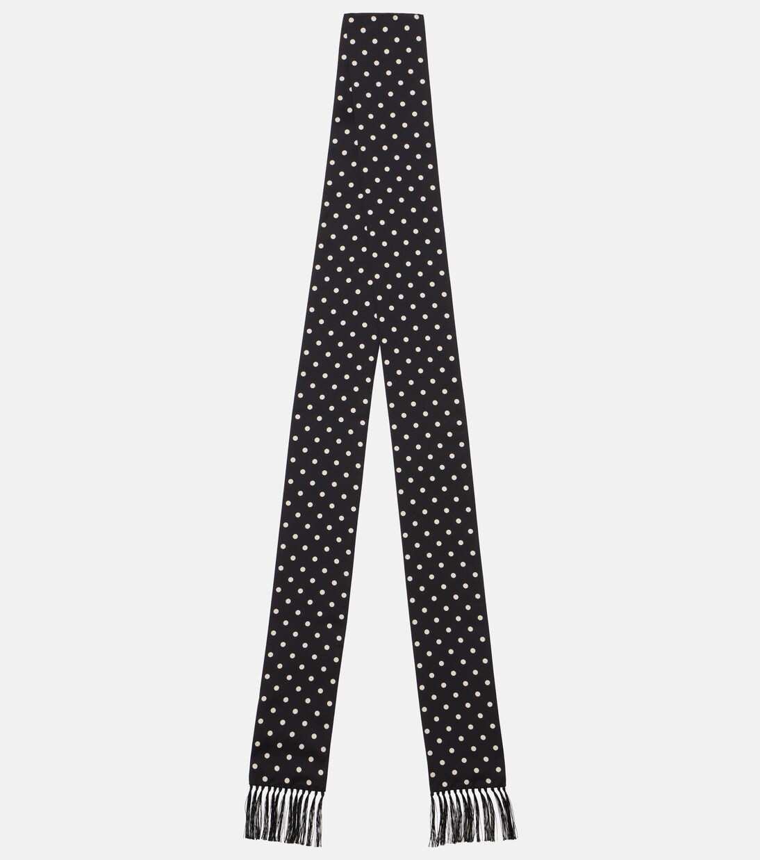 Fringed polka-dot silk scarf | Valentino