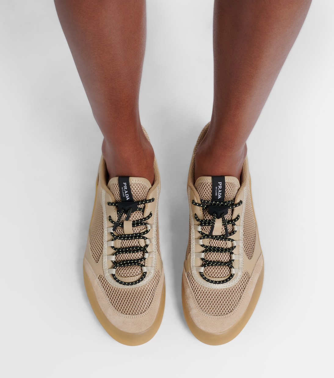 Speedrock leather-trimmed sneakers | Prada