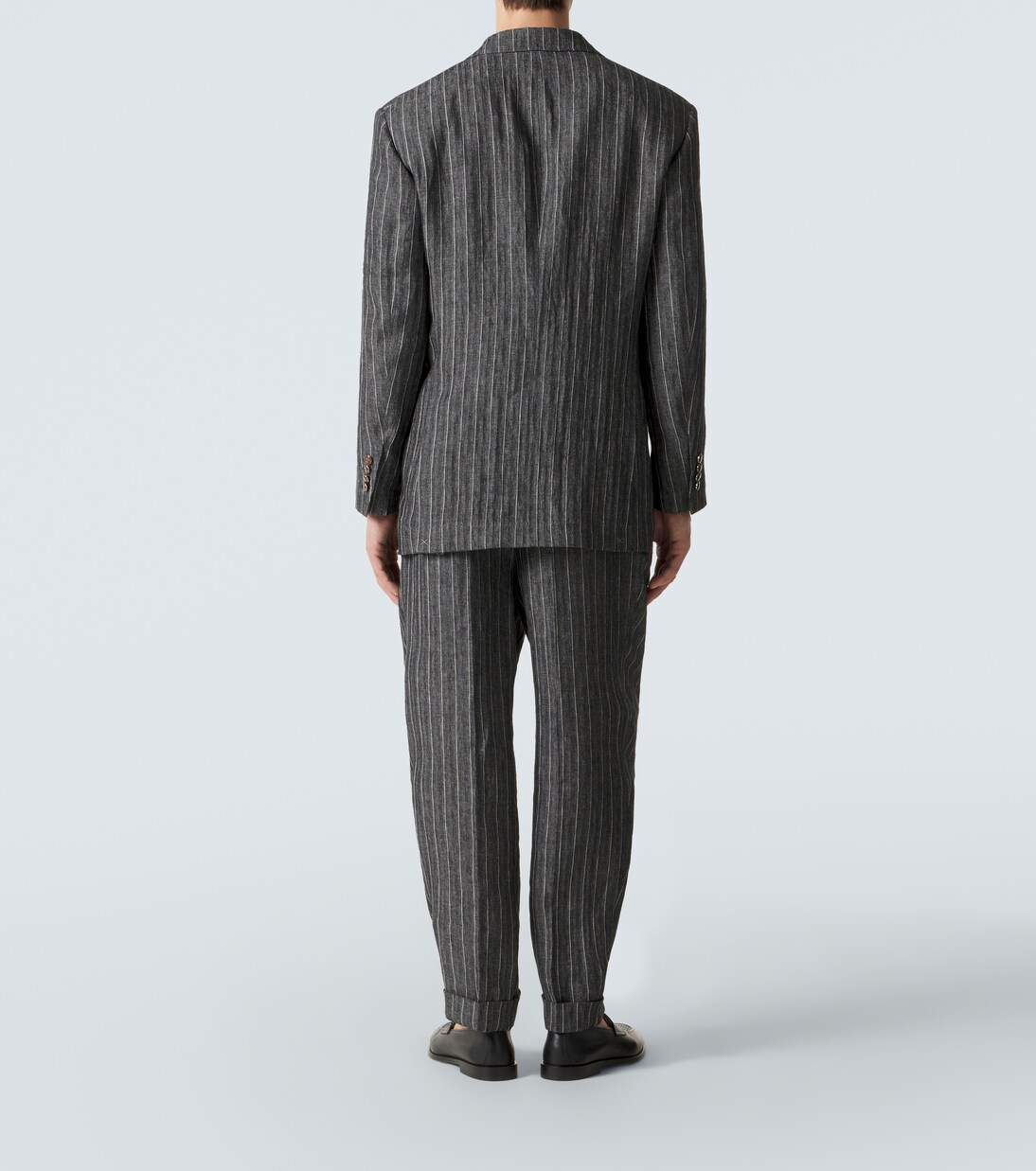 细条纹亚麻西装套装 | Brunello Cucinelli