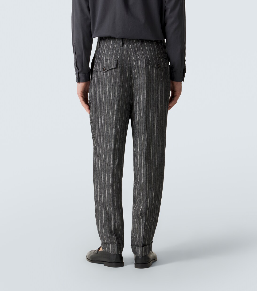 细条纹亚麻西装套装 | Brunello Cucinelli