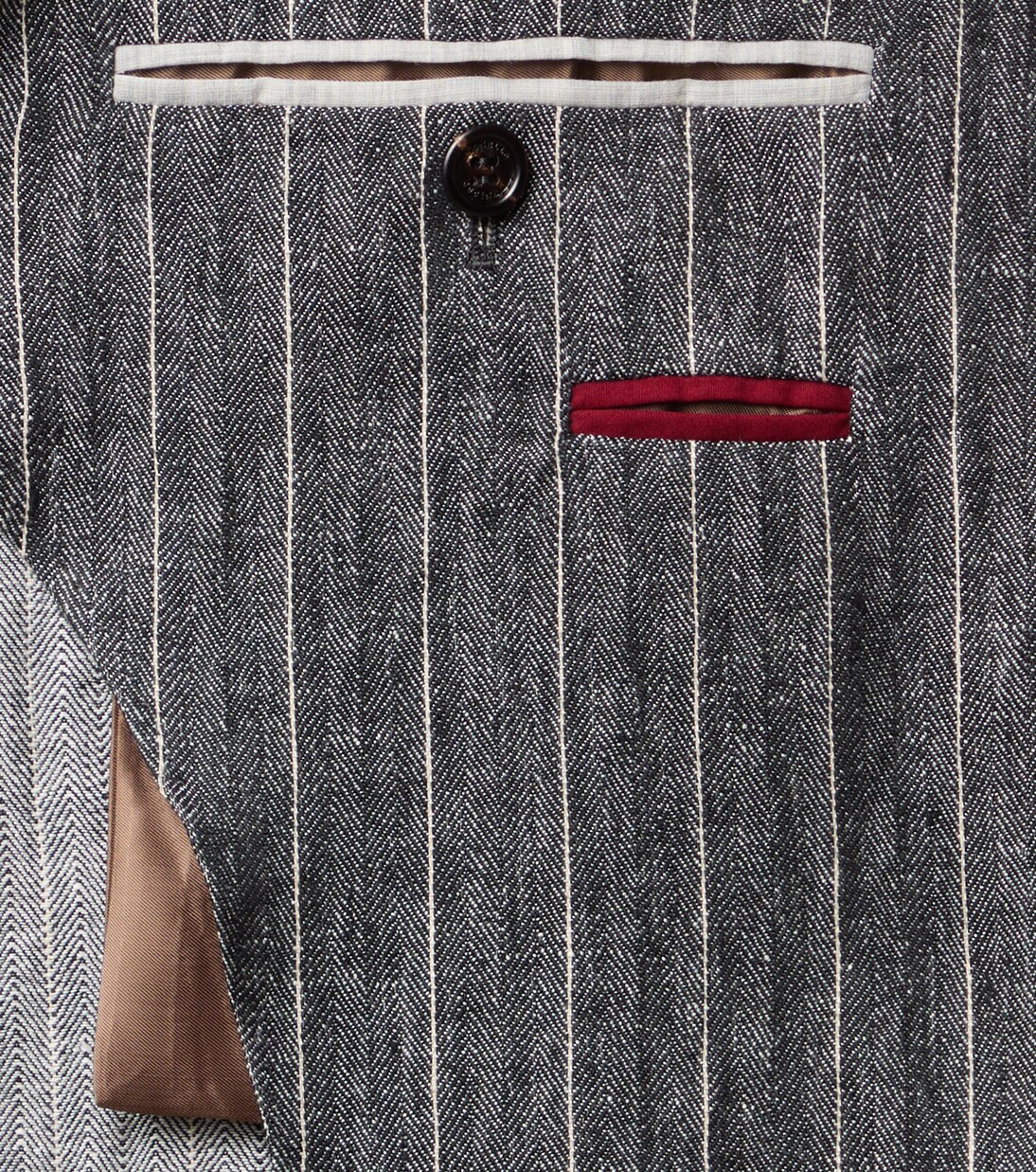 细条纹亚麻西装套装 | Brunello Cucinelli