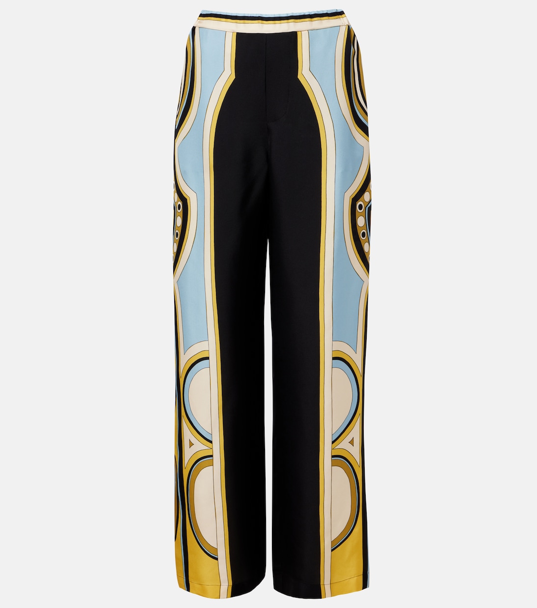Club printed silk twill wide-leg pants | La DoubleJ