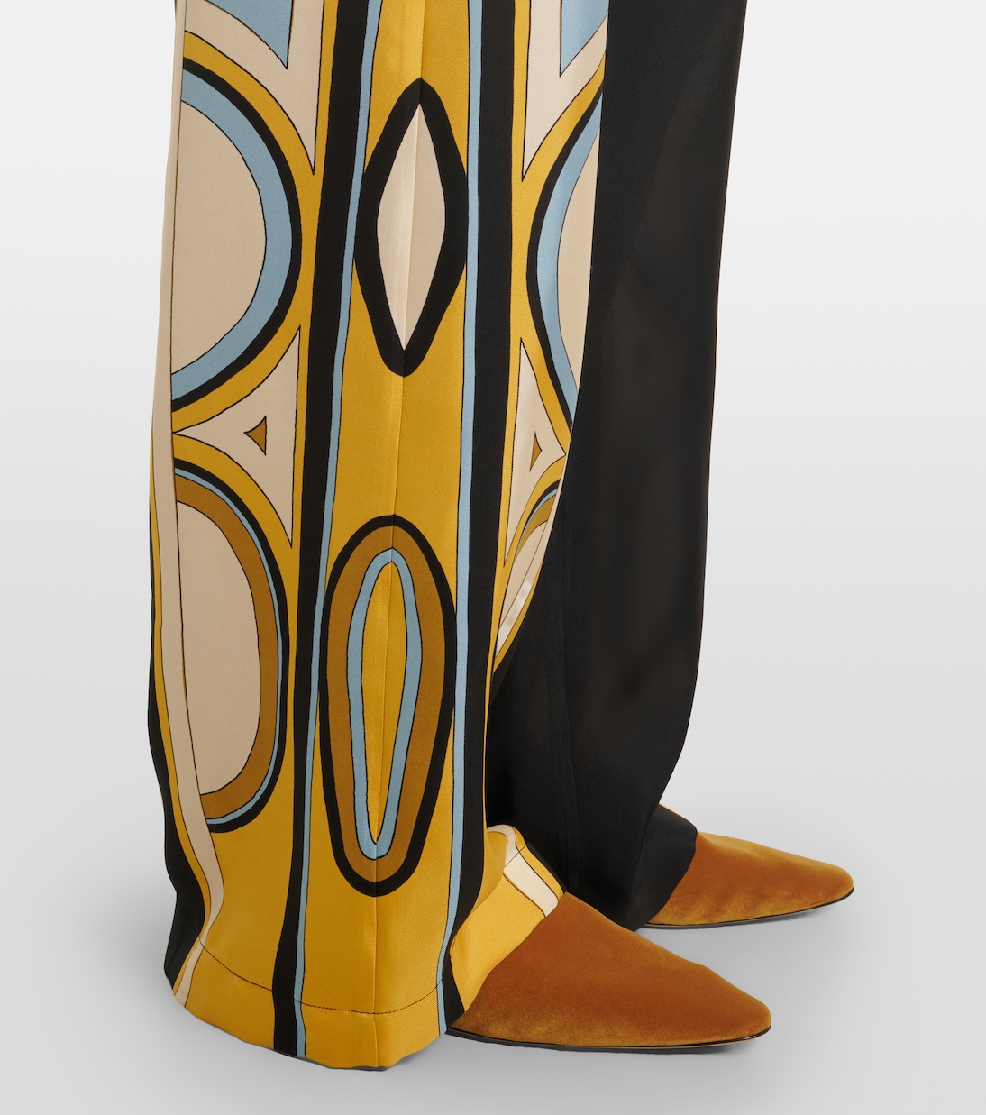 Club printed silk twill wide-leg pants | La DoubleJ